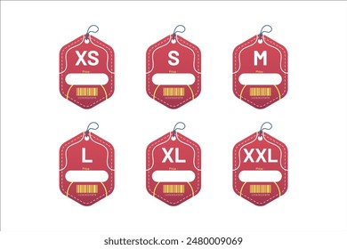 set clothing size labels size label tag Clothing neck label tag concept no border vector design