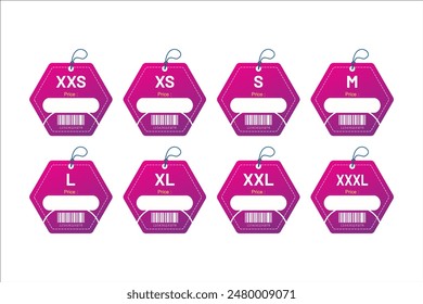 set clothing size labels size label tag Clothing neck label tag concept no border vector design