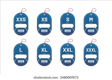 set clothing size labels size label tag Clothing neck label tag concept no border vector design