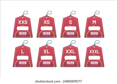 set clothing size labels size label tag Clothing neck label tag concept no border vector design