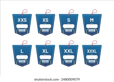 set clothing size labels size label tag Clothing neck label tag concept no border vector design
