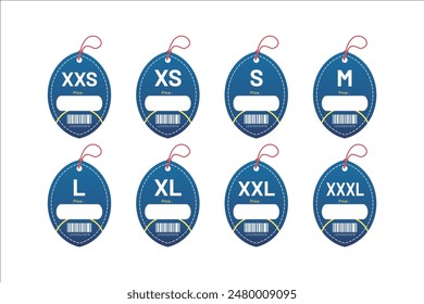 set clothing size labels size label tag Clothing neck label tag concept no border vector design