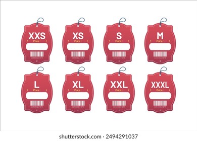 Set clothing size labels size label tag Clothing neck label tag concept no border vector design