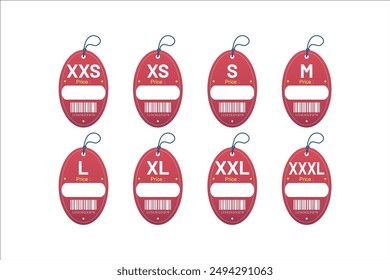 Set clothing size labels size label tag Clothing neck label tag concept no border vector design