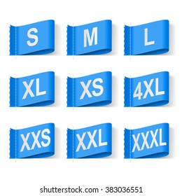 Set Clothing Size Labels White Text Stock Vector Royalty Free Shutterstock