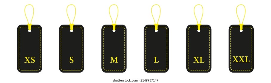 Set Clothing Size Labels Xs S Stock Vector Royalty Free 2149937147 Shutterstock 0570