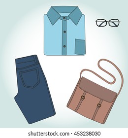 Set of clothing. Vector illustration
