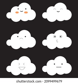 set cloud characters design vector