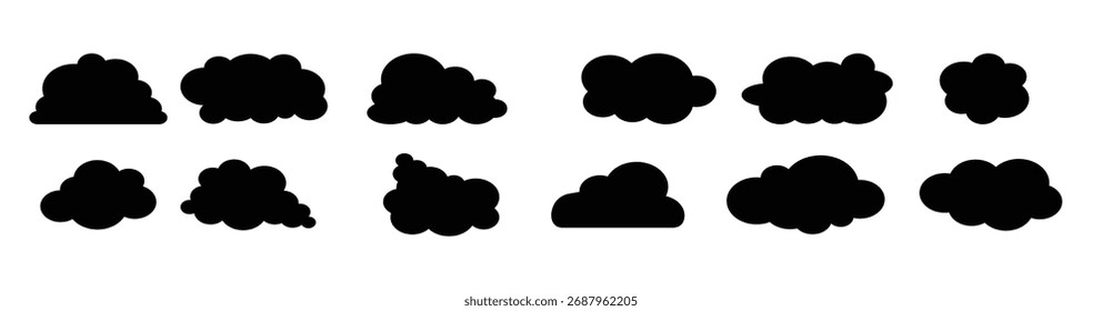 set of cloud computing icon different style cloud symbol