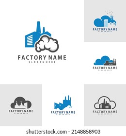 Conjunto de diseños de logotipo de Cloud Factory vector, diseño de logotipo de Creative Factory Plantilla Ilustración