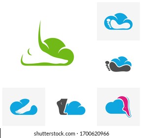 Set of Cloud Foot logo vector template, Creative of Foot logo design concepts