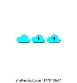 Set cloud icon blue on a white background. Vector EPS10