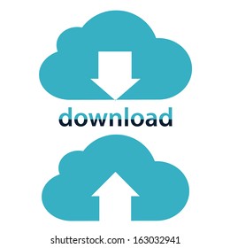 set cloud icon  download,  illustration
