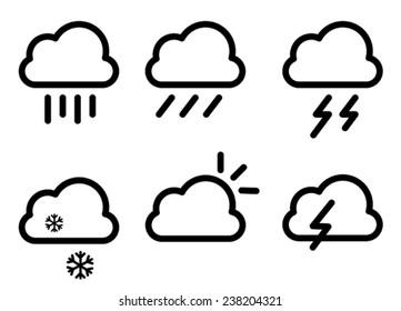 set of cloud icon, Isolated 