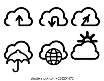 set of cloud icon, Isolated 