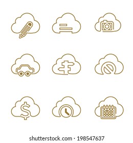 set of cloud icon, vector