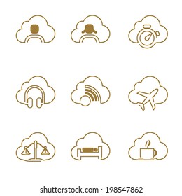 set of cloud icon, vector