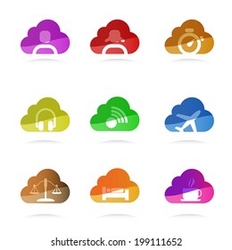 set of cloud icon, vector 