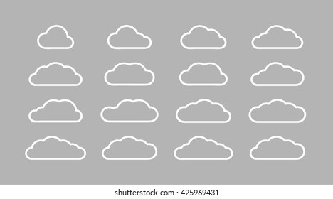 Set of cloud icons.