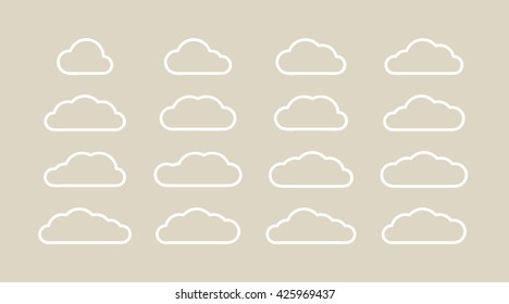 Set of cloud icons.