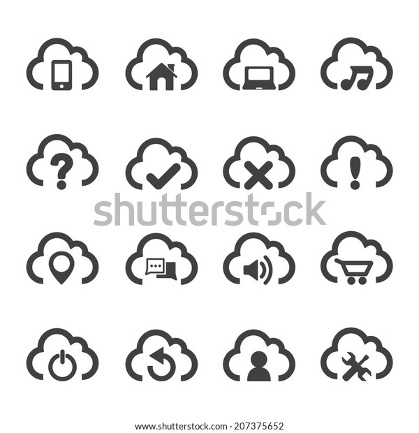 Set Cloud Icons Stock Vector (Royalty Free) 207375652 | Shutterstock