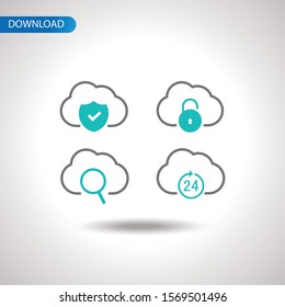 Set of cloud icons design illustration