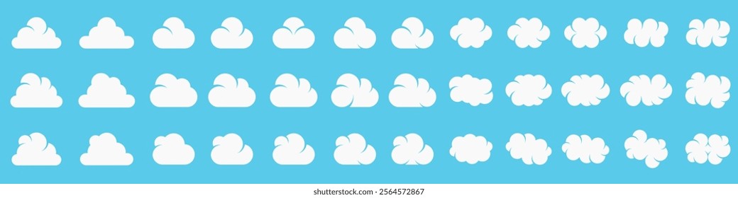 Set of Cloud Icons design vector. in trendy flat style. Cloud symbol for your web site design, logo, app. Vector illustration,