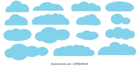 a set of cloud icons, a cloud symbol for the design of your website, logo, application. flat design style