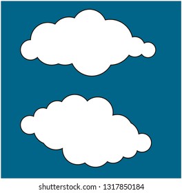 Set of Cloud Icons in trendy flat style isolated on  background. Cloud symbol for your web site design, logo, app, ect