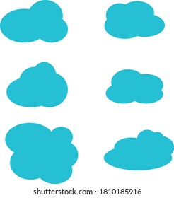 Set of Cloud Icons in trendy flat style isolated.