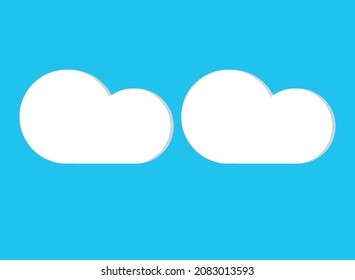 Conjunto de Iconos de Nube de estilo moderno y plano aislado en el fondo azul. Símbolo de nube para el diseño de tu sitio web, logotipo, aplicación, interfaz de usuario. Ilustración del vector, EPS10.