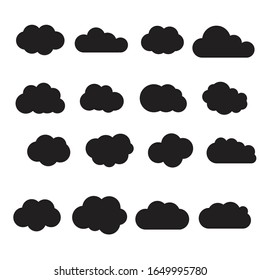 Set of Cloud Icons vector illustration Clouds silhouettes. 