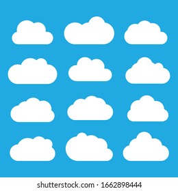 Set of Cloud Icons vector illustration