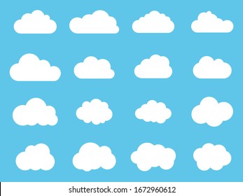 Set Of Cloud Icons Vector Illustration