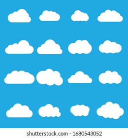 Conjunto de ilustraciones vectoriales de iconos de nube