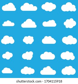 Set of Cloud Icons vector illustration