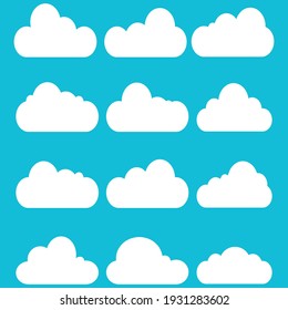 Set of Cloud Icons vector illustration