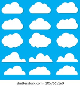 Set of Cloud Icons vector illustration
