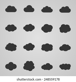 Set of cloud icons, vector illustration