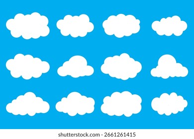 Set of Cloud Icons vector illustration.