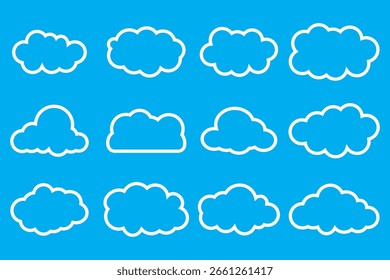 Set of Cloud Icons vector illustration.