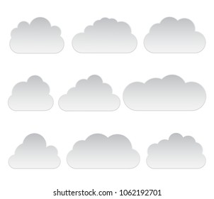 Set of cloud icons.Vector illustration.