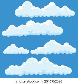 Set of Cloud Icons,white cloud illustration.