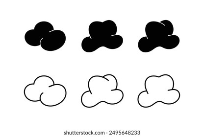 Set of Cloud line and filled icon vector illustration. Cloud set vector