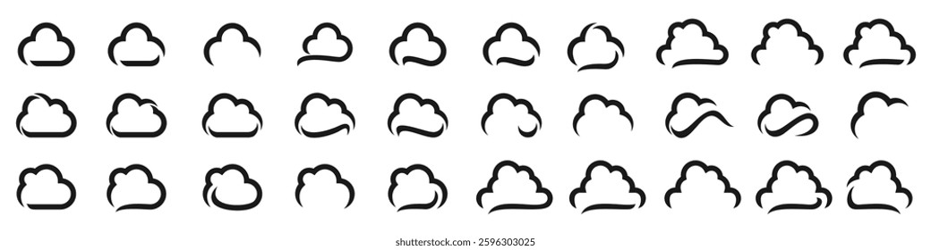 set of cloud logo design inspiration. cloud logos icon template vector set.