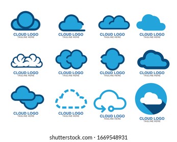 Set of Cloud logo template Design. Cloud icon design Vector