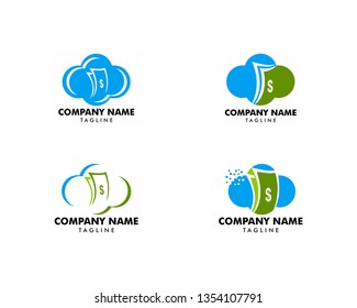 Set of Cloud Money Logo Template Design Vector