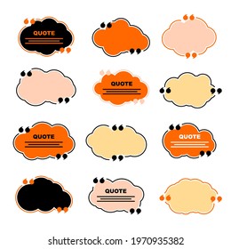 Set of cloud quote icons illustration