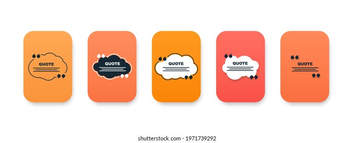 Set of cloud quote icons illustration