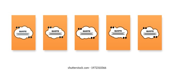 Set of cloud quote icons illustration